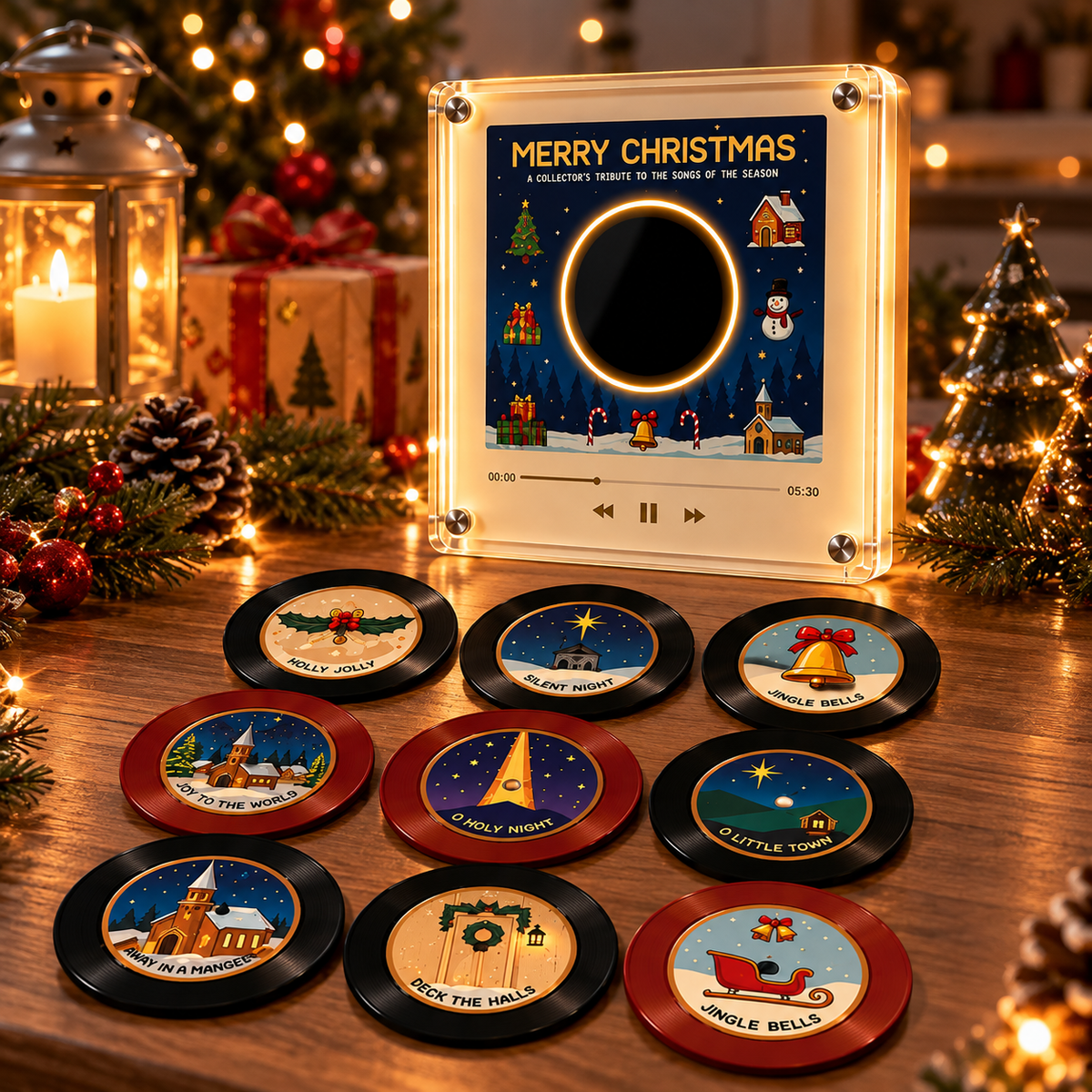 🎄✨ Christmas Magic Mini Vinyl Music Player – 9 Festive Tunes! 🎶🎁